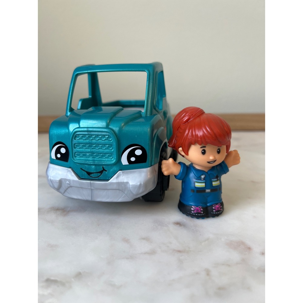 Push-Along Toy Pick-Up Truck with Female Help and Go Figure Little People